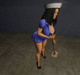 Sexy Sailor Girl Mopping the Deck Collectible Figure v2 3d model