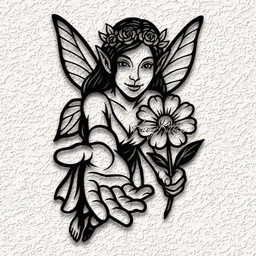forest fairy sprite flower 3 perspective illusion wall art home decor 3d model