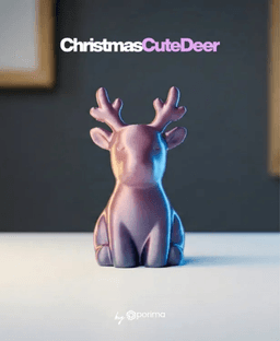Christmas Cute Deer 3d model