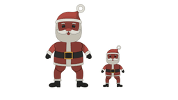 Full Color Santa Christmas Ornament 3d model