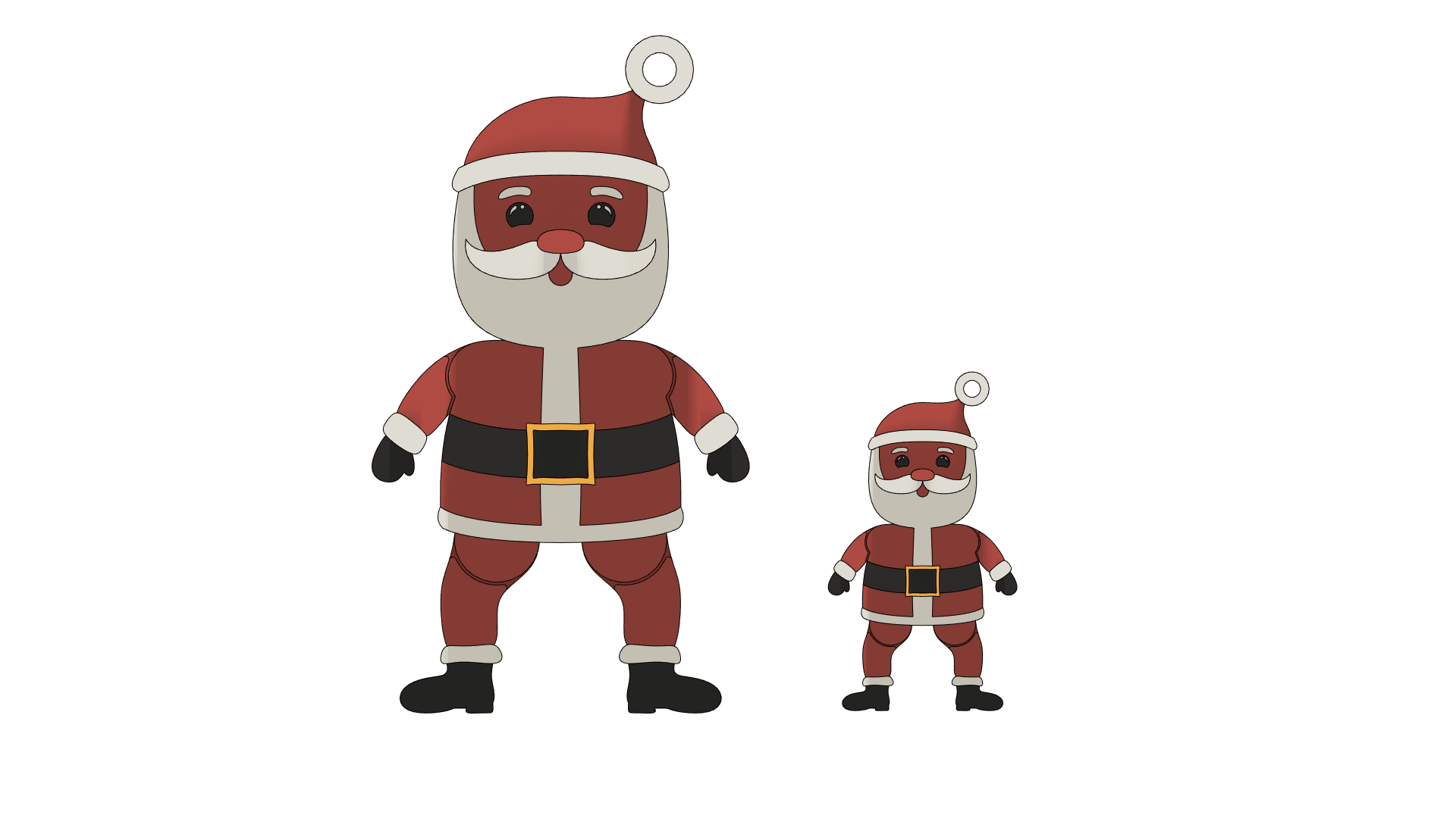 Full Color Santa Christmas Ornament 3d model
