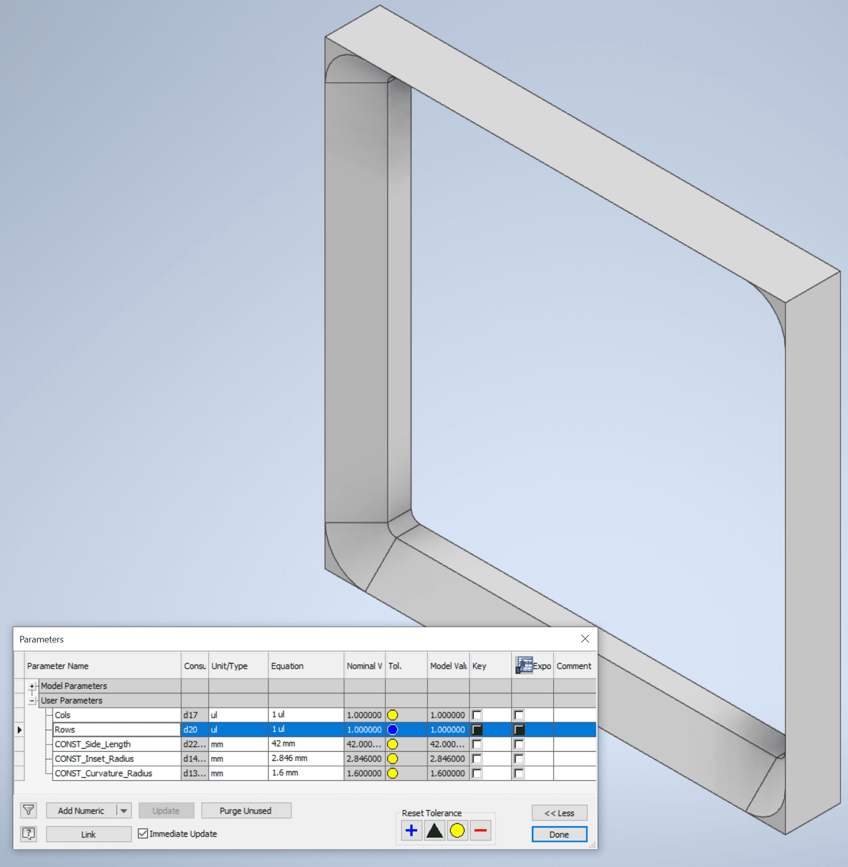 GridFinity Autodesk Parametric frame. 3d model