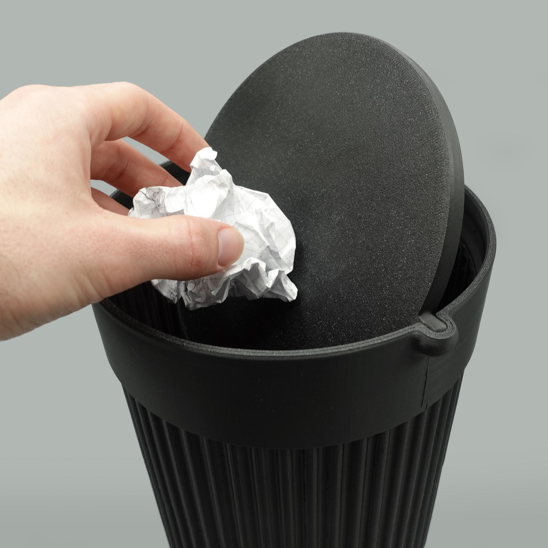 Trash can with swing lid 3d model