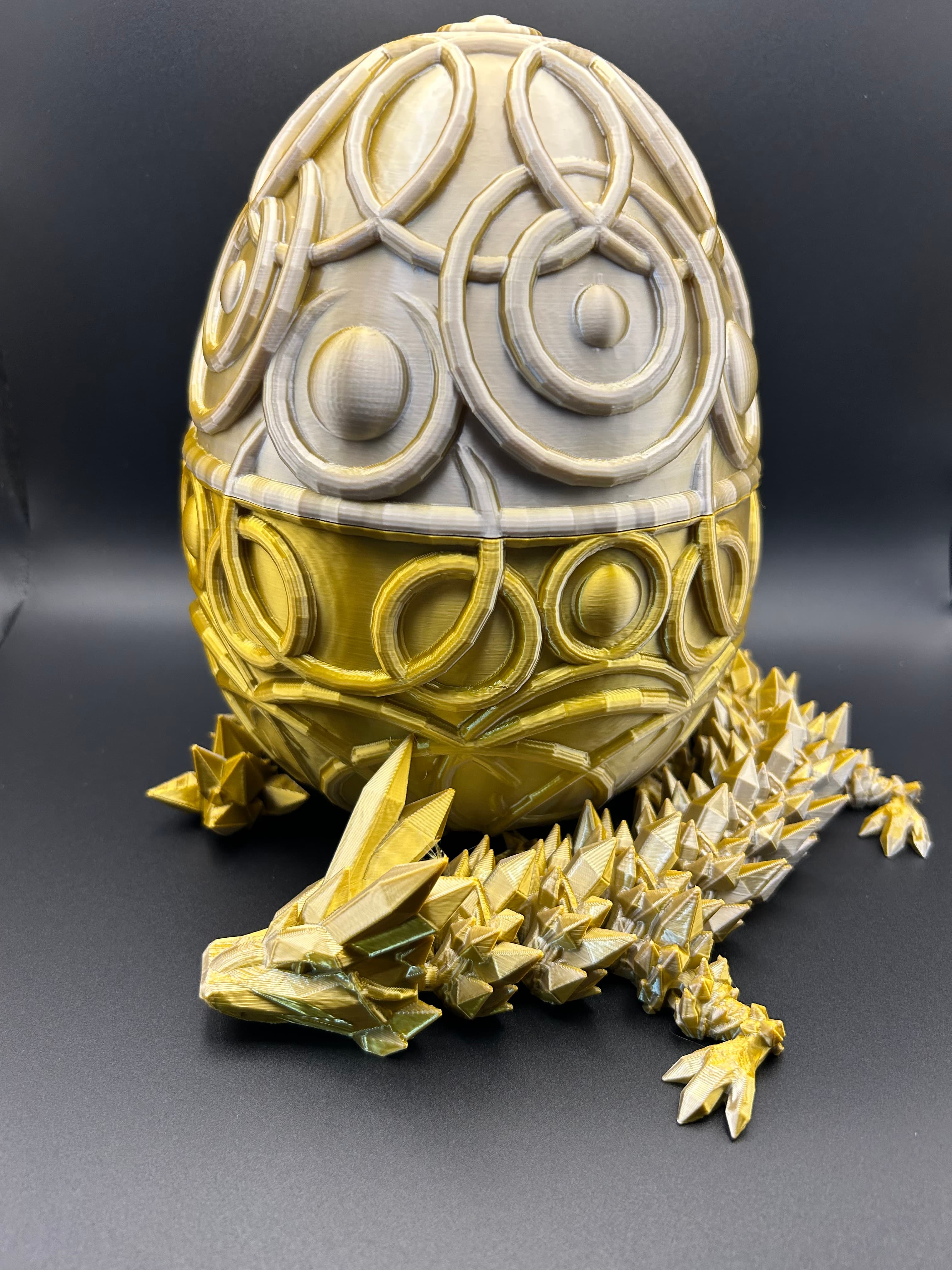 Used an Inland Gold/Silver Silk PLA to create both.