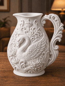 White Swan Royal Pitcher Vase 3d model