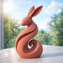 Easter Bunny Decor | Modern Minimal Rabbit Sculpture | Abstract Spring Home Accent 3d model