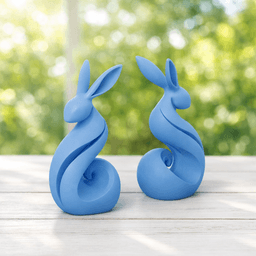 Easter Bunny Decor | Modern Minimal Rabbit Sculpture | Abstract Spring Home Accent 3d model