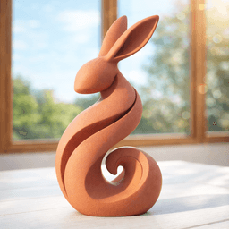 Easter Bunny Decor | Modern Minimal Rabbit Sculpture | Abstract Spring Home Accent 3d model