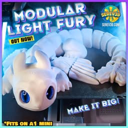 Modular Light Fury Dragon - Snap-Fit Articulated Dragon System, Giant Scale Friendly, 3D STL/3MF 3d model