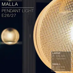 MALLA | Woven Pendant light E26/27 3d model