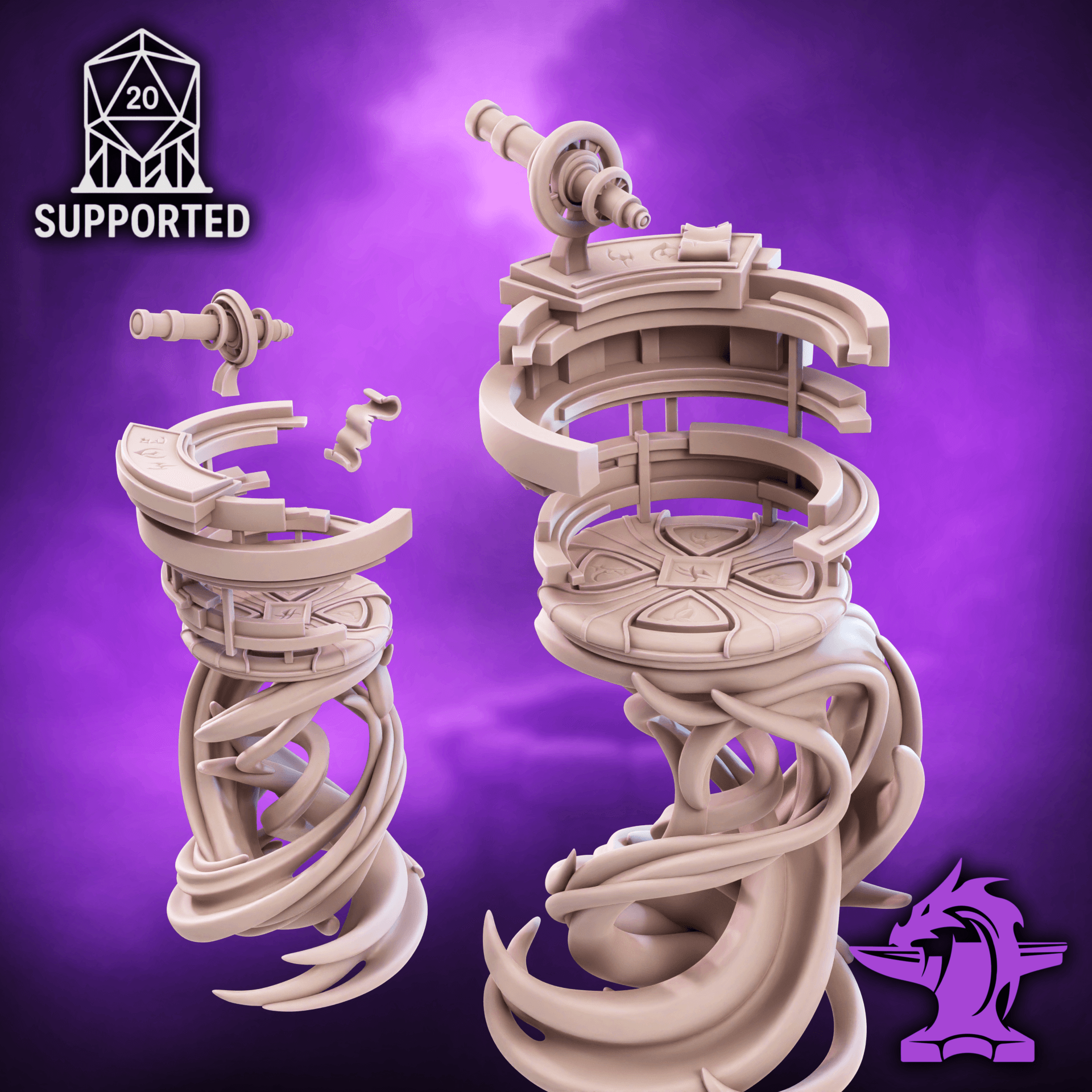 Arcane Observation Platform | Magical Platform With Telescope 3d model