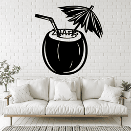 Coconut Cocktail 2D Wall Art/Window Art - Perfect for Summer Vibes and Tropical Decor 3d model