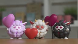 LOVING LAMBALL with a big heart , the cute kawaii sheep VALENTINES DAY 3d model