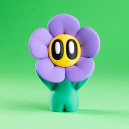 Blob Flowers - Mini Plant Collectible Art Toy with Watering Can 3d model