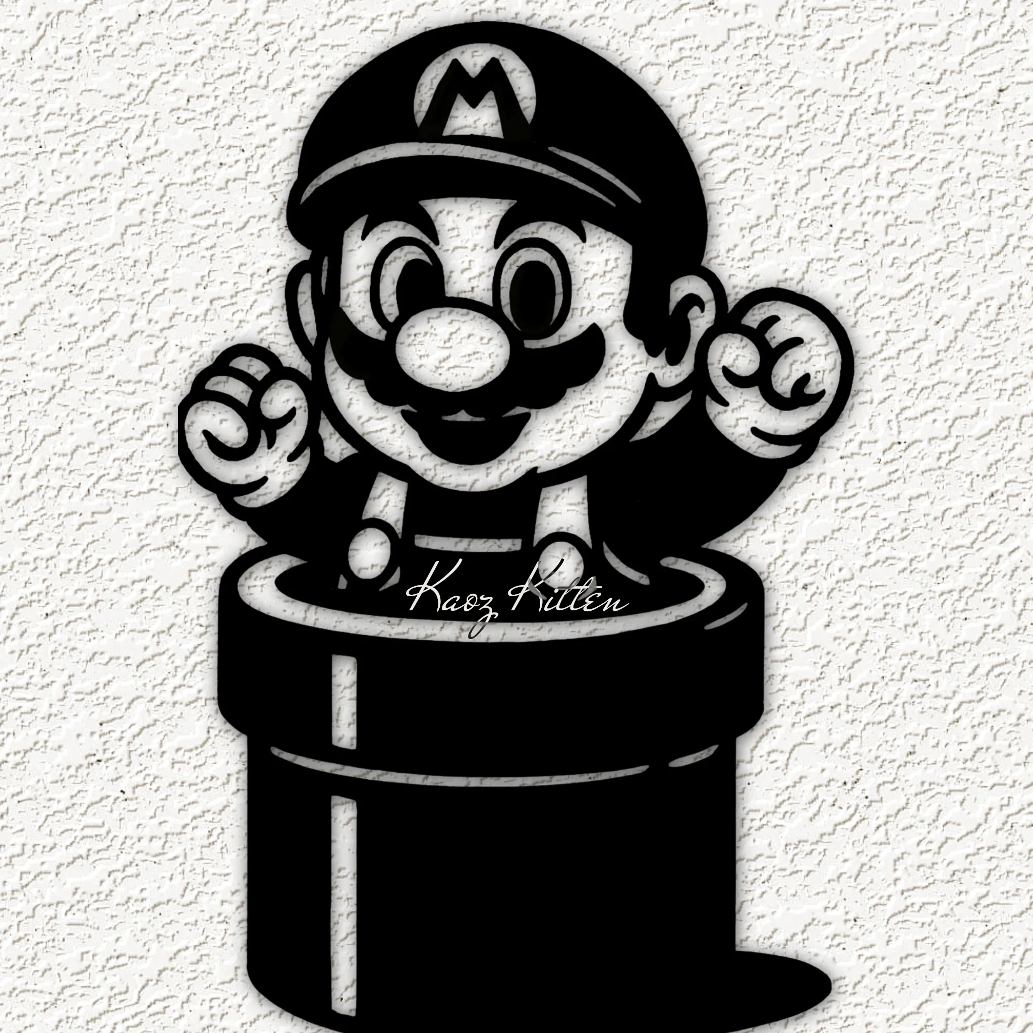 super mario pipe wall art home decor 3d model