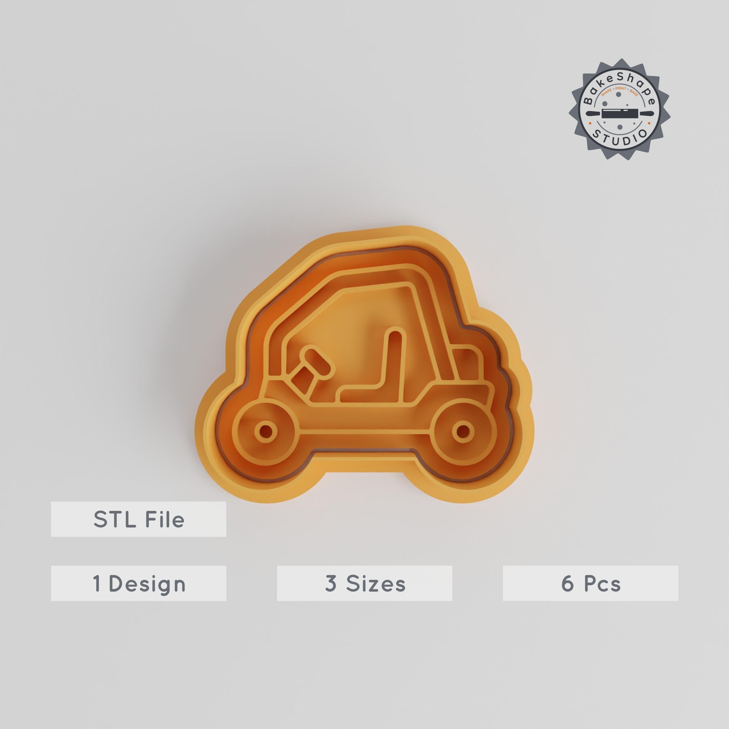 Metal Frame Buggy Cutter & Stamp Collection, Cookie & Fondant Shapes, 6-Piece Set, 3 Sizes, Offroad, Desert & Adventure Designs PRODUCT_3241 3d model