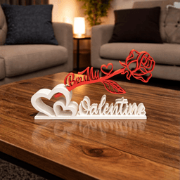 VALENTINES ROSE WITH STAND / BE MY VALENTINE / VALENTINES GIFT / SMALL GIFT / LOVE 3d model