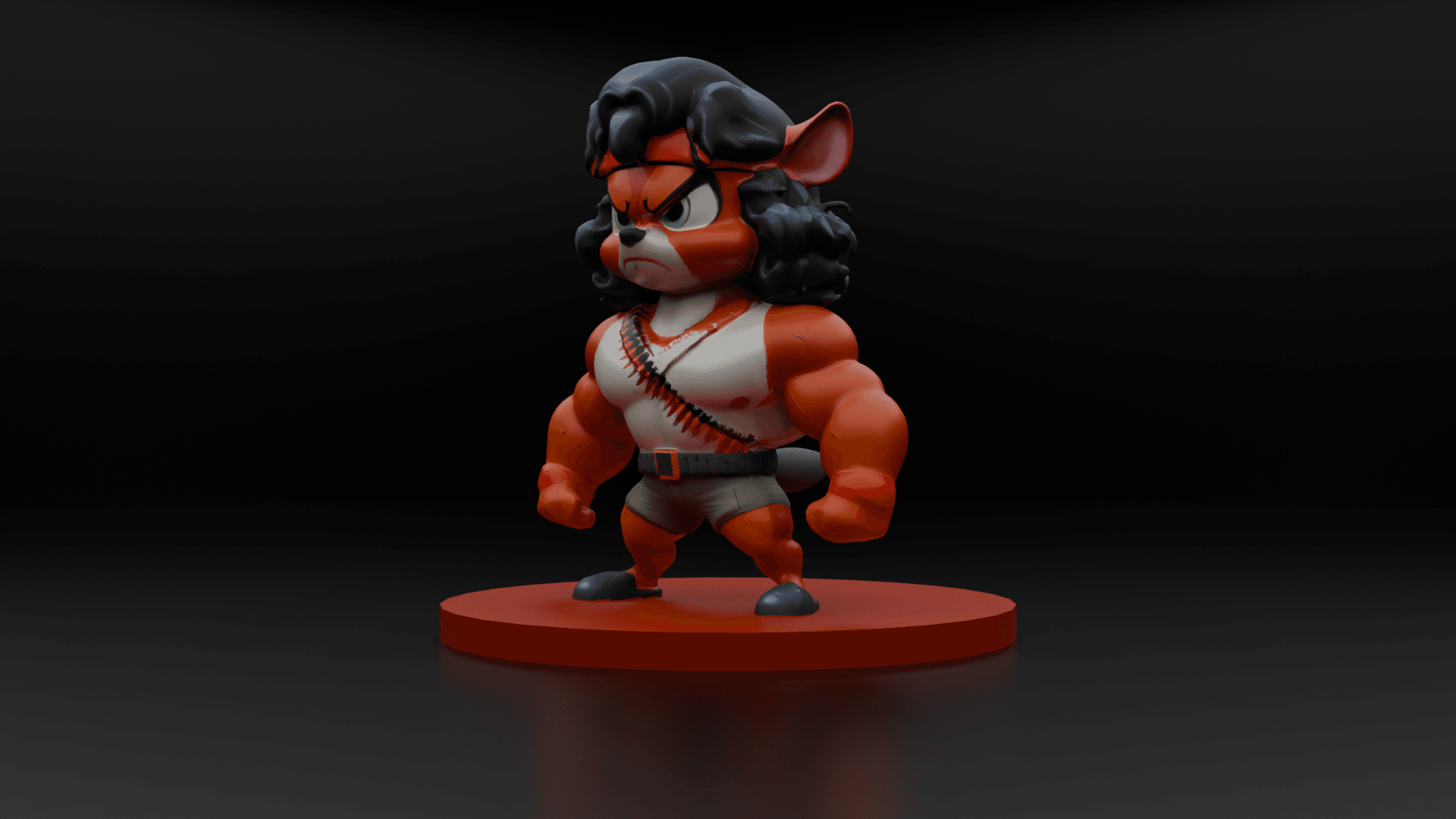 Muscle Mouse Warrior 3D Print Model Low-poly 3D print model 3d model