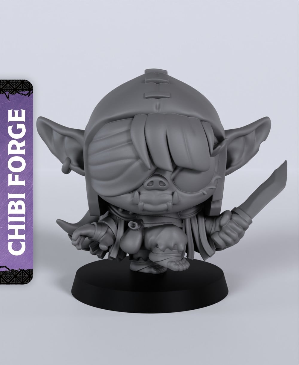 Female Goblin Rogue Chibi- With Free Dragon - 5e DnD Inspired for RPG and Wargamers 3d model