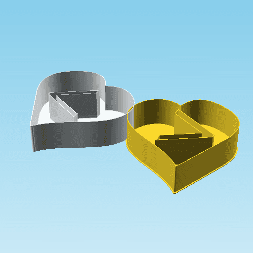 Fluffy Hearts GREATER-THAN SIGN, nestable box (v3) 3d model
