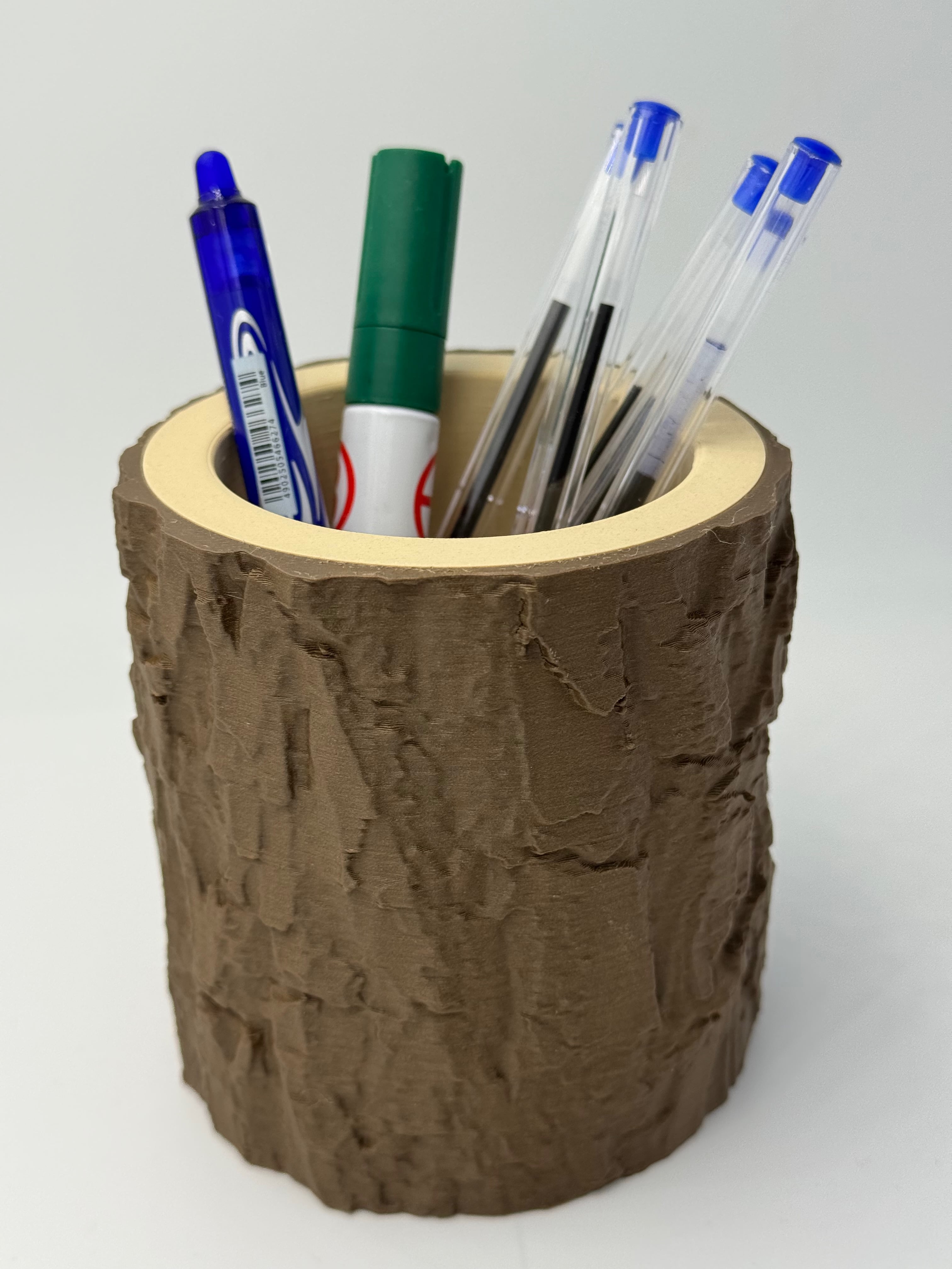 Wooden Log Pencil Pot 3d model