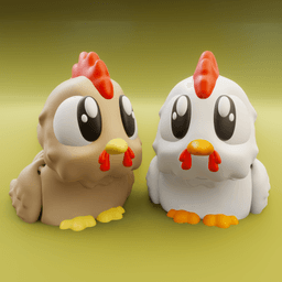 Poulette the Chicken – Flexi Fidget Chicken – 3DPAW 3d model