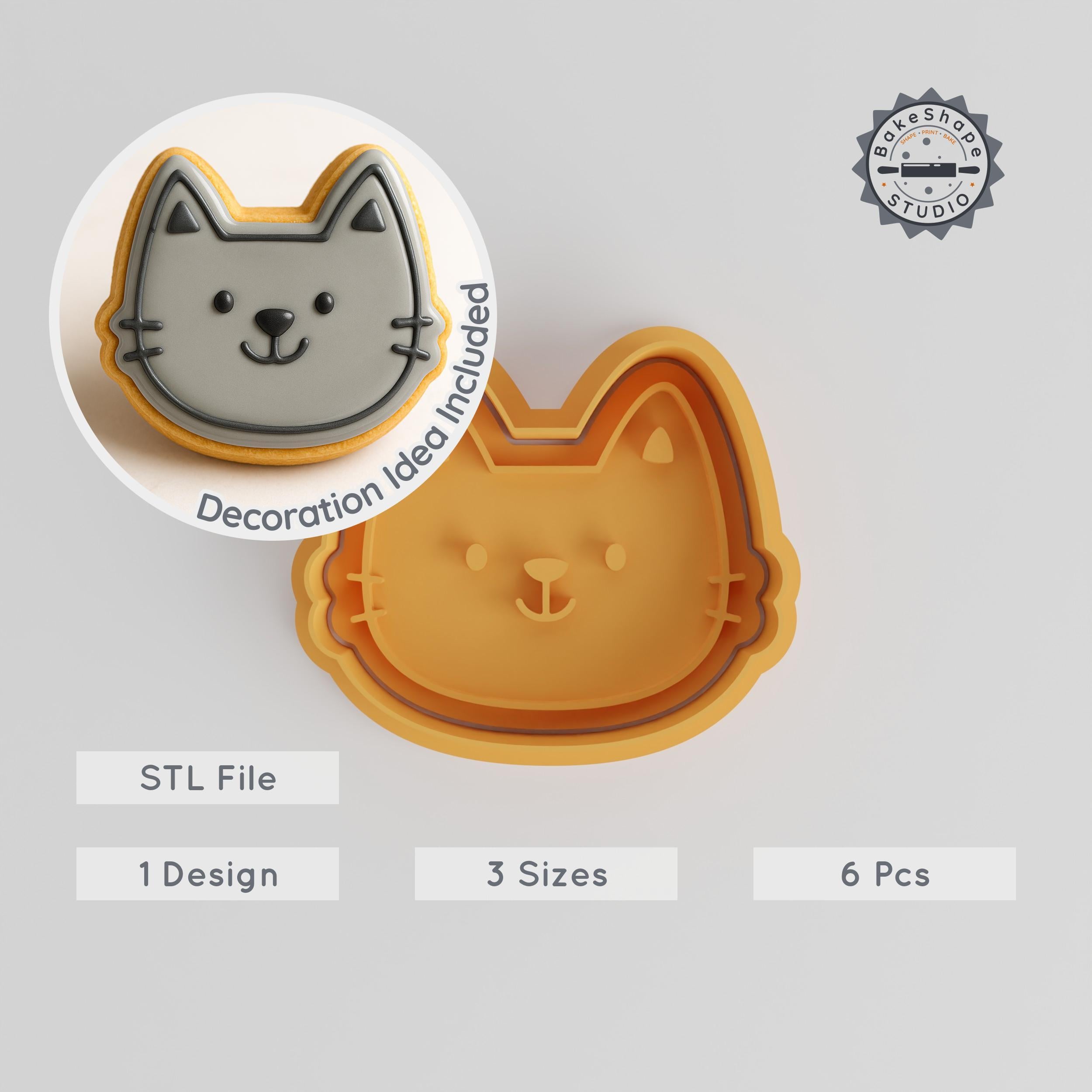 Smile Shape Cutter & Stamp, Cookie & Fondant Tool, S/M/L, Set of 6, Funny Joyful Expression PRODUCT_862 3d model