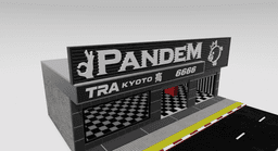 1/64 JDM Garage Diorama | PANDEM Style | Modular & LED Ready 3d model