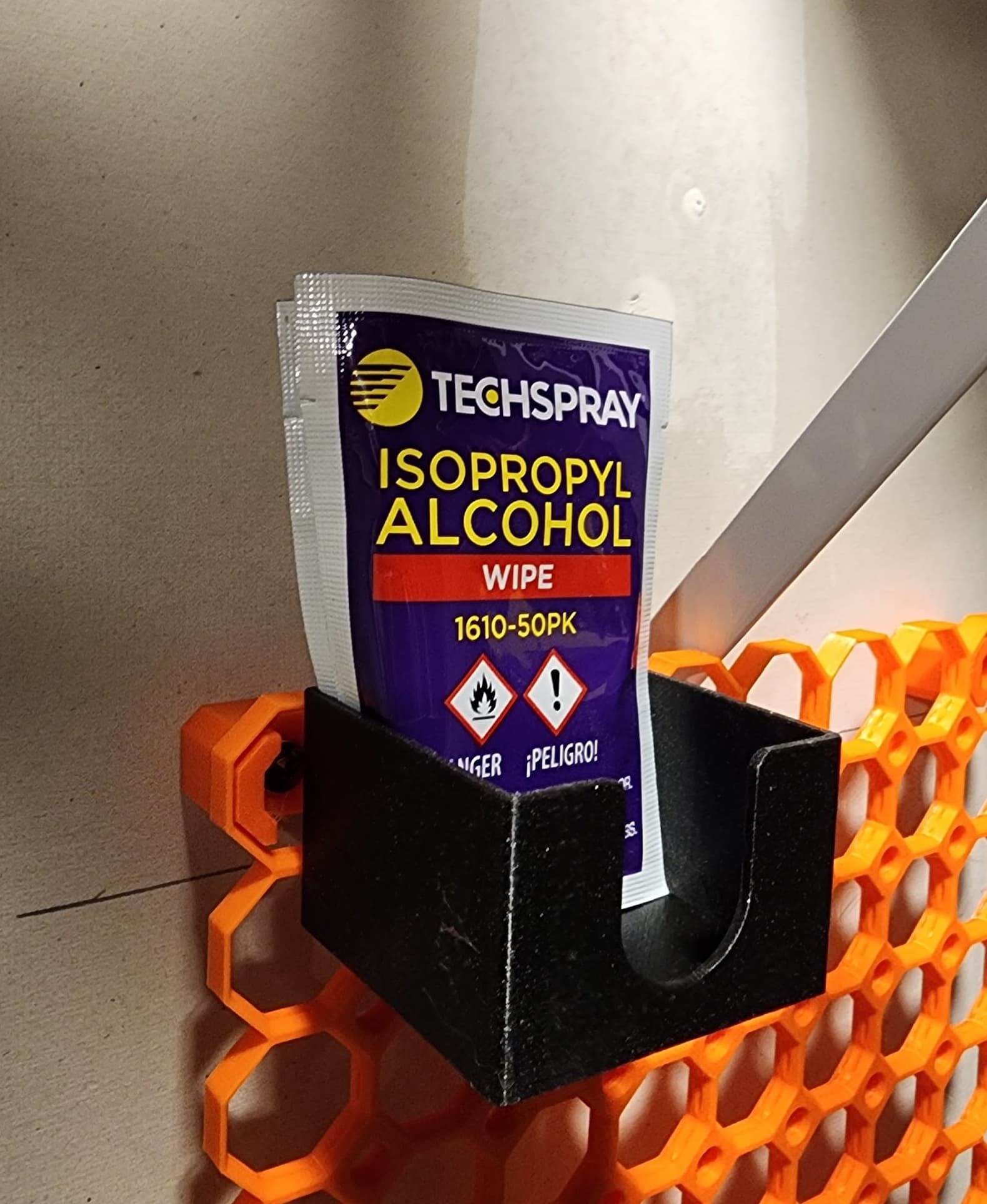 Fit the amazon sold techspray wipes. Tolerances are good and mount nicely to a multi-board system.