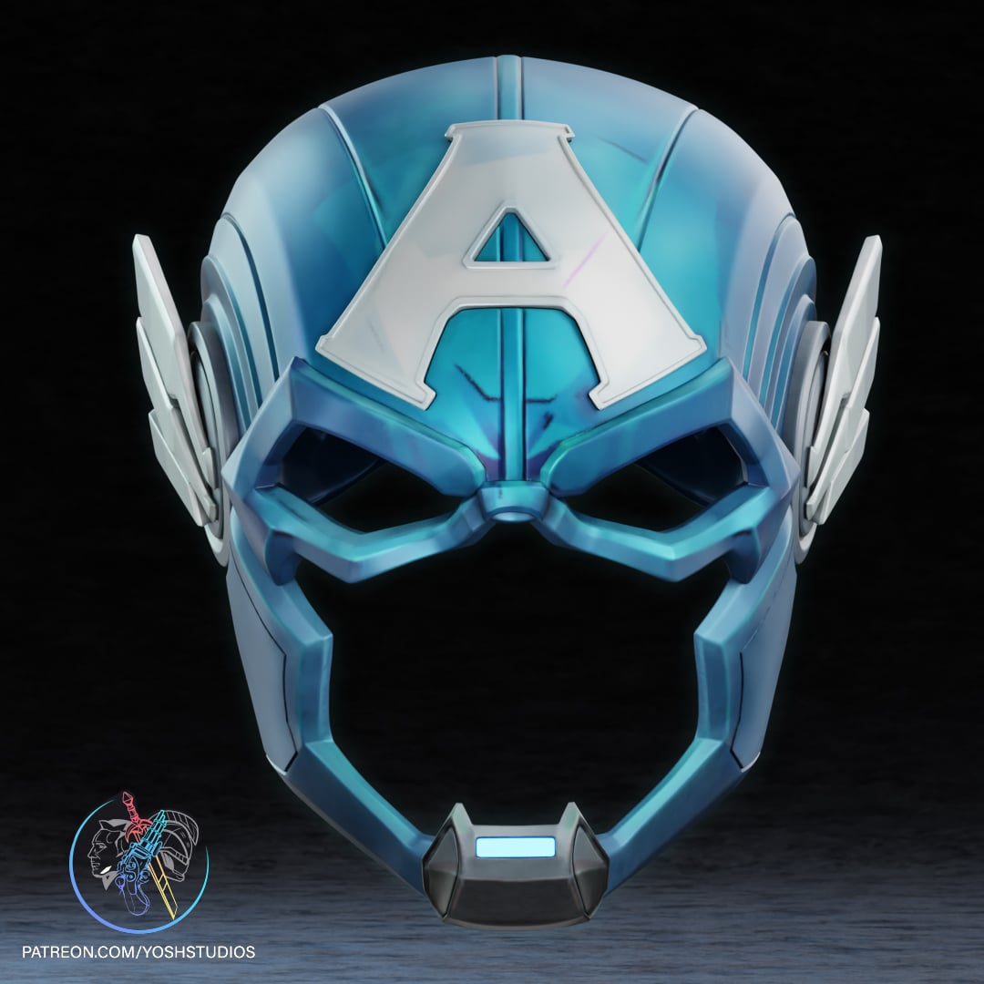 Captain America Rivals Helmet 3D Printer File STL 3d model