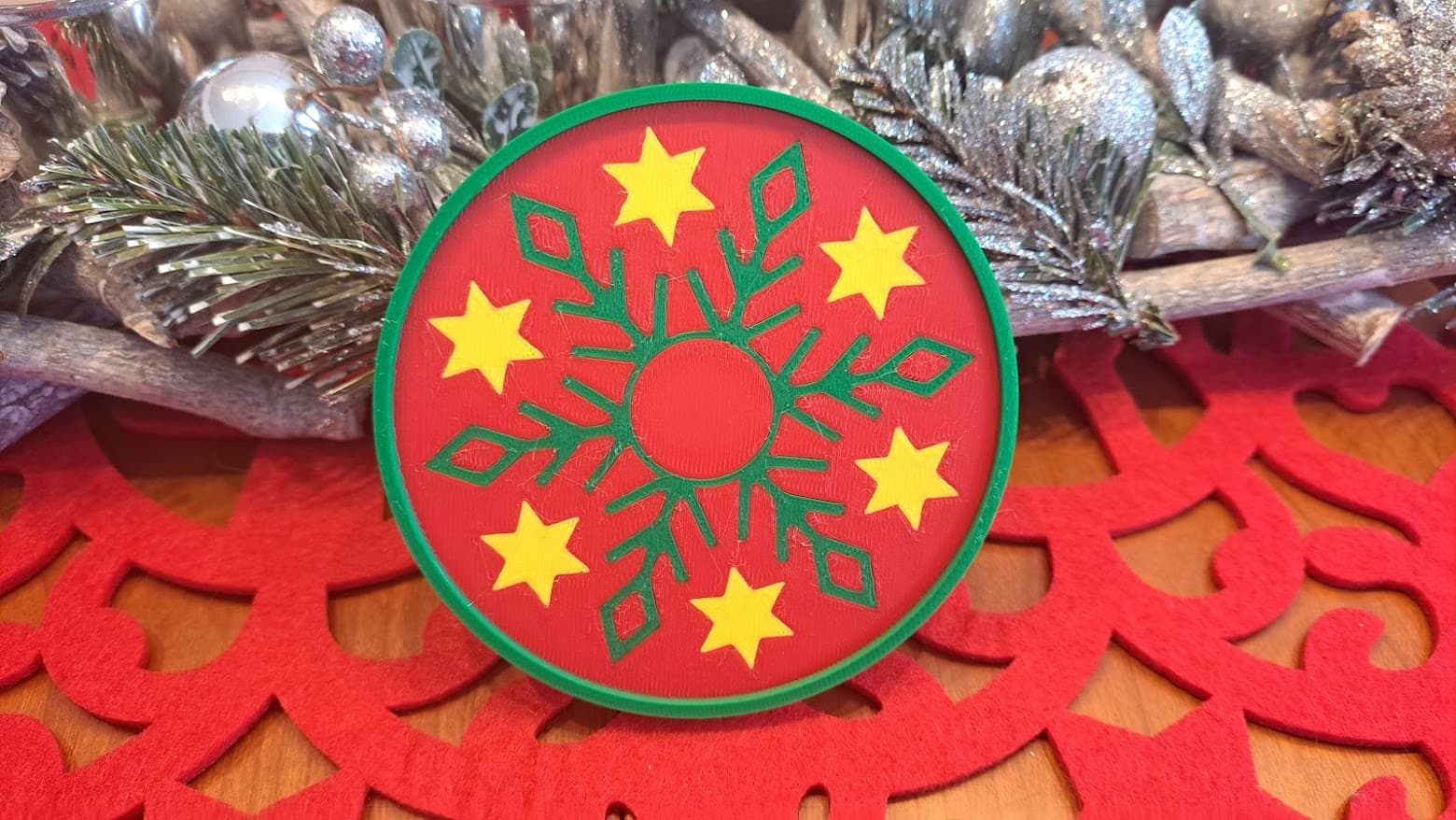 Christmas Coaster - Snow 2 3d model