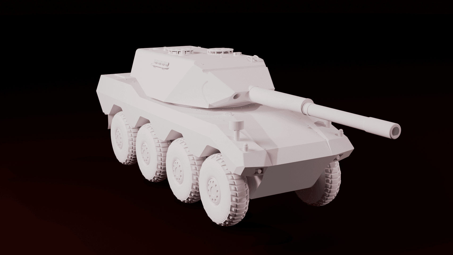 Radkampfwagen 90 German 8x8 Wheeled Light Tank Military War Thunder Turret Toy Prop Replica Model Co 3d model