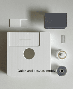 Floppy, tape dispenser with paper clips/push pins storage. 3d model