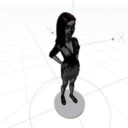 Sexy Secretary Toon Woman v2 3d model