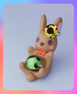 Bunny Ring Holder (Multicolor & Separated Parts) 3d model