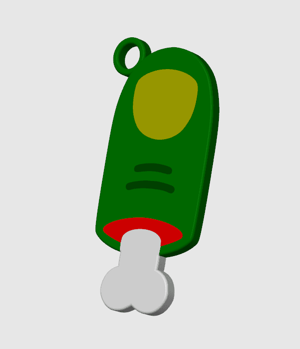 pre painted zombie finger keychain 3d model