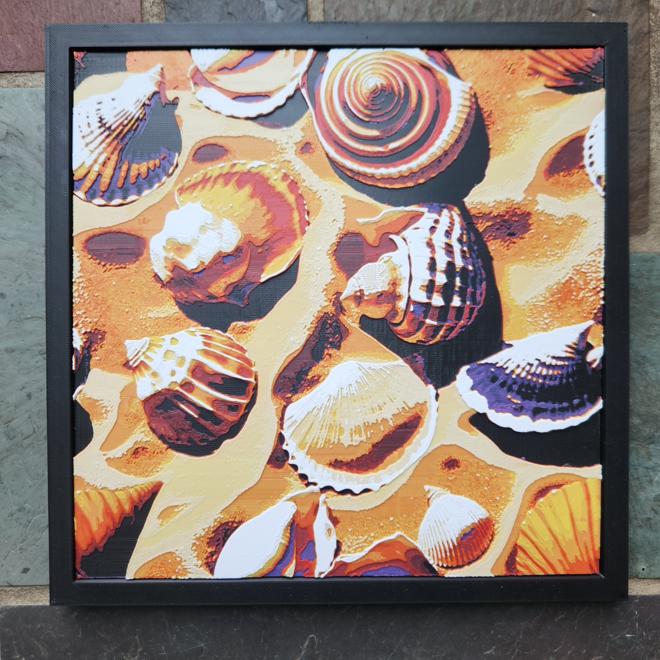 3D Printed Painting - Shells 3d model