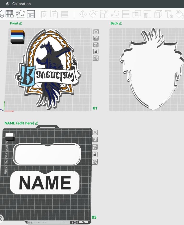 Ravenclaw Crest Sign – LED strip compatible 3d model