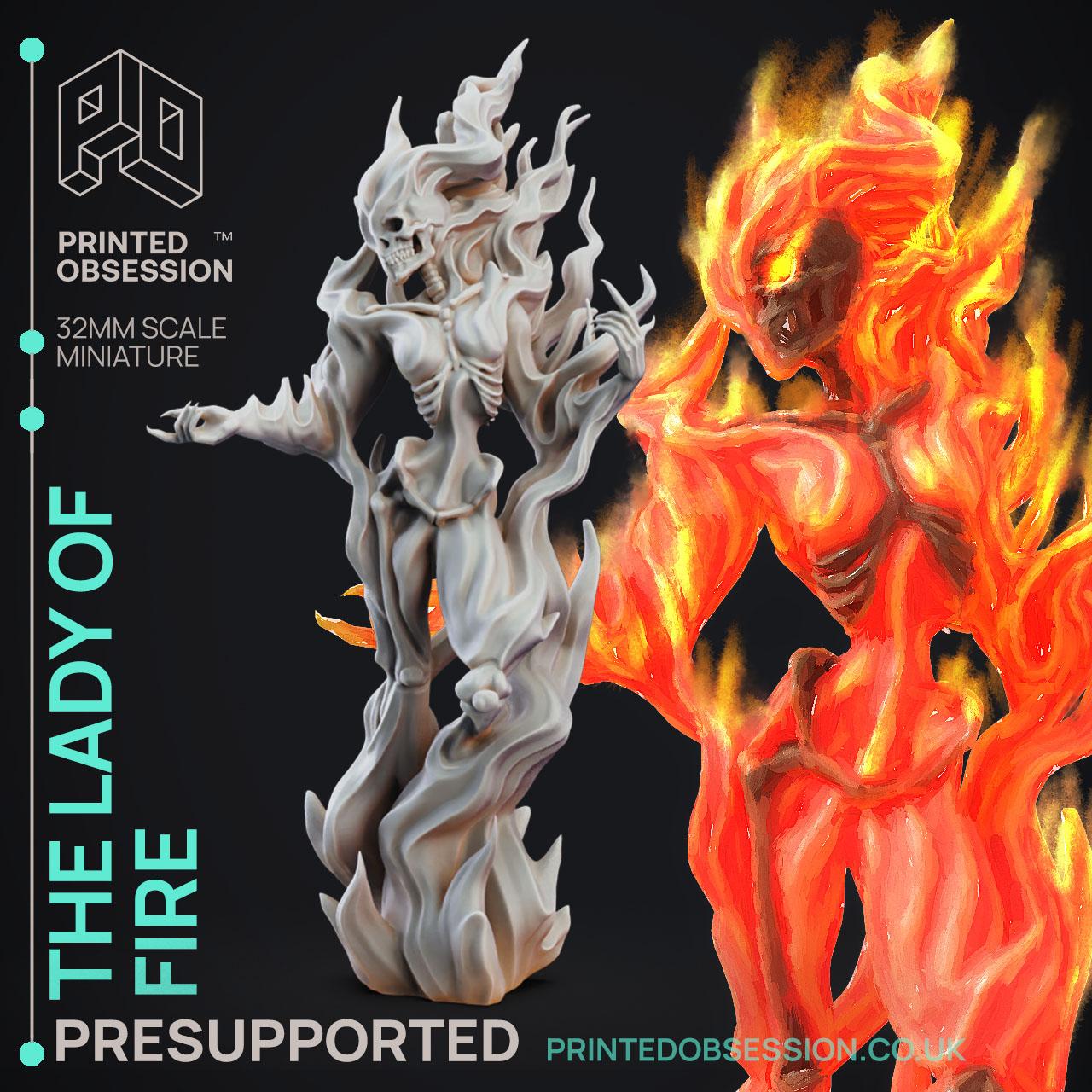 Lady of Fire - Circus of Horrors - PRESUPPORTED - 32mm Scale 3d model