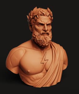Zeus Greek God Bust | King of Olympus Statue | Lightning Bolt Mythology Art 3d model
