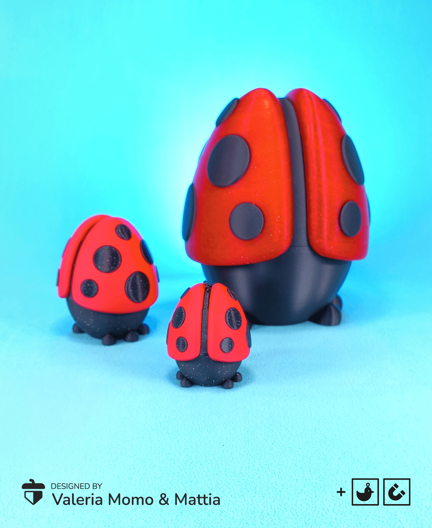 Cute Egg Ladybug Container (Ladybug Diorama) 3d model