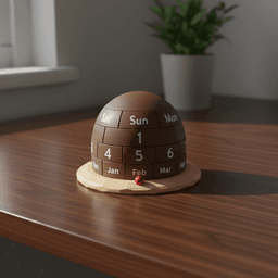 Retro Rotating Calendar 3d model