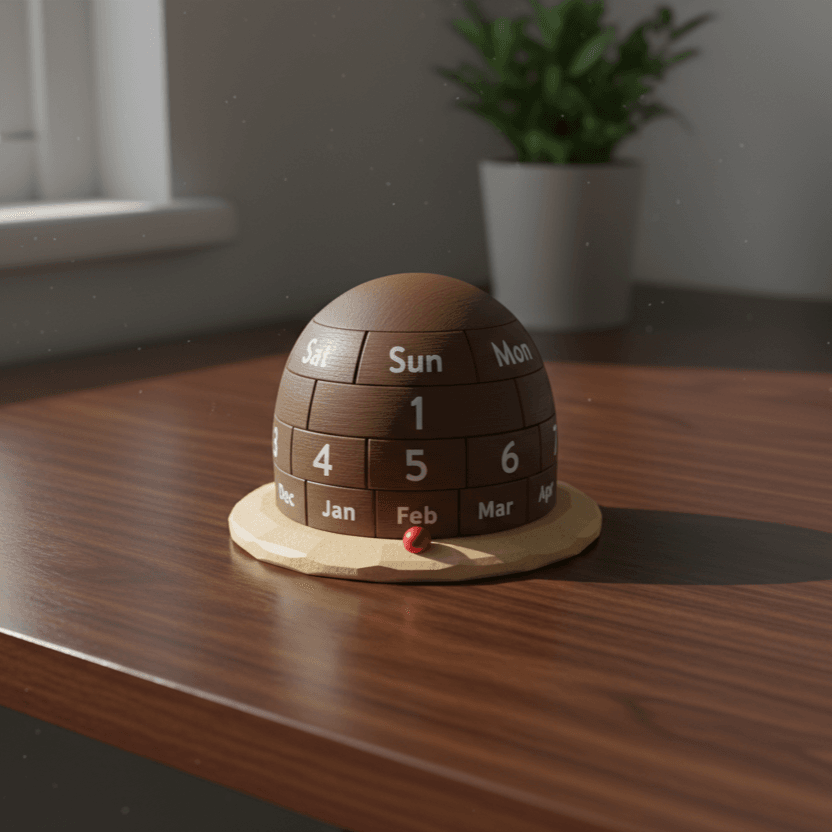 Retro Rotating Calendar 3d model