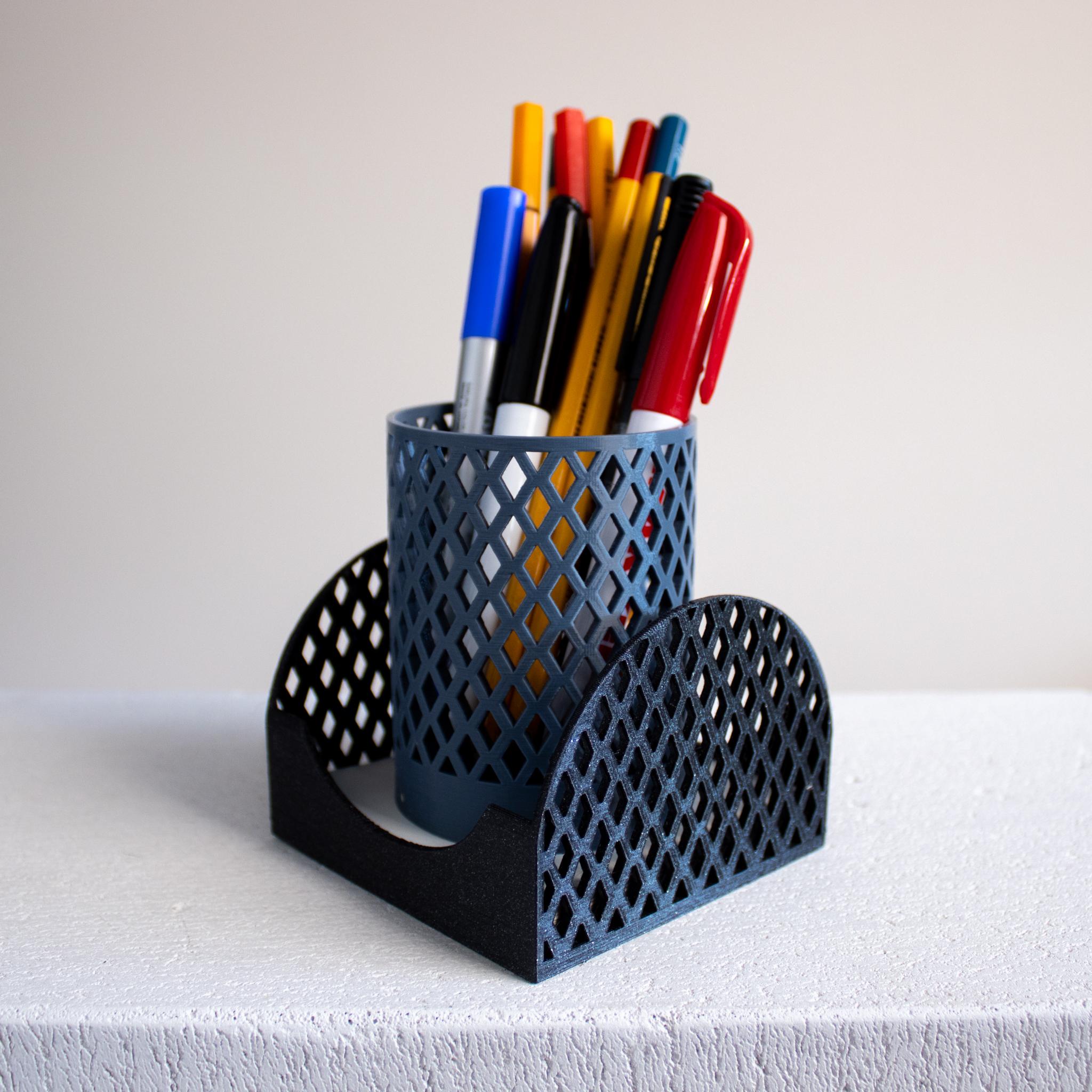 Diamond Pencil Holder & Memo box set 3d model