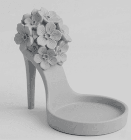 Floral High Heel Jewelry Tray STL – Flower Ring Dish & Vanity Organizer 3d model