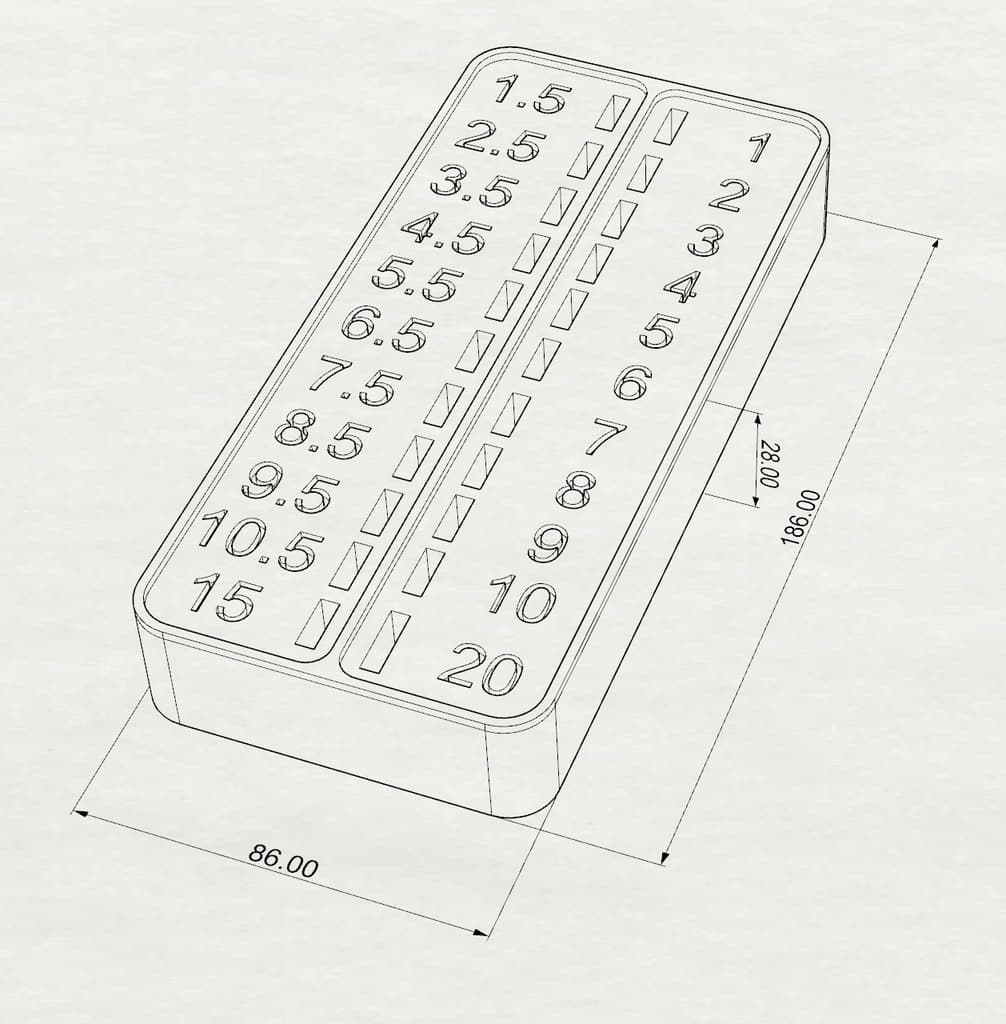 Fillet gauge organizer 3d model