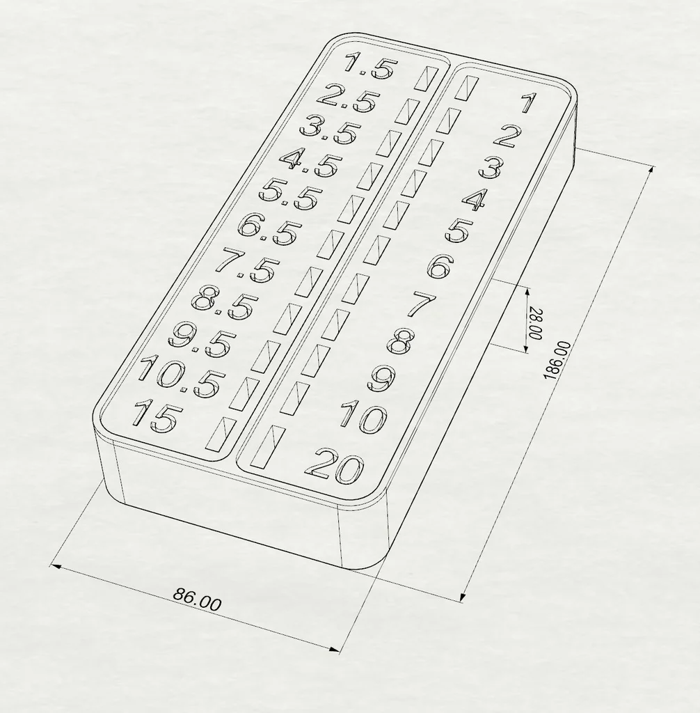Fillet gauge organizer 3d model