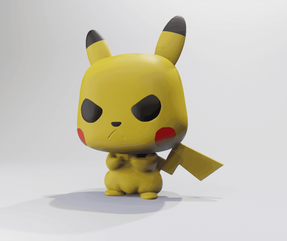 Mesh Mayhem's Free Grumpy Pikachu 3d model