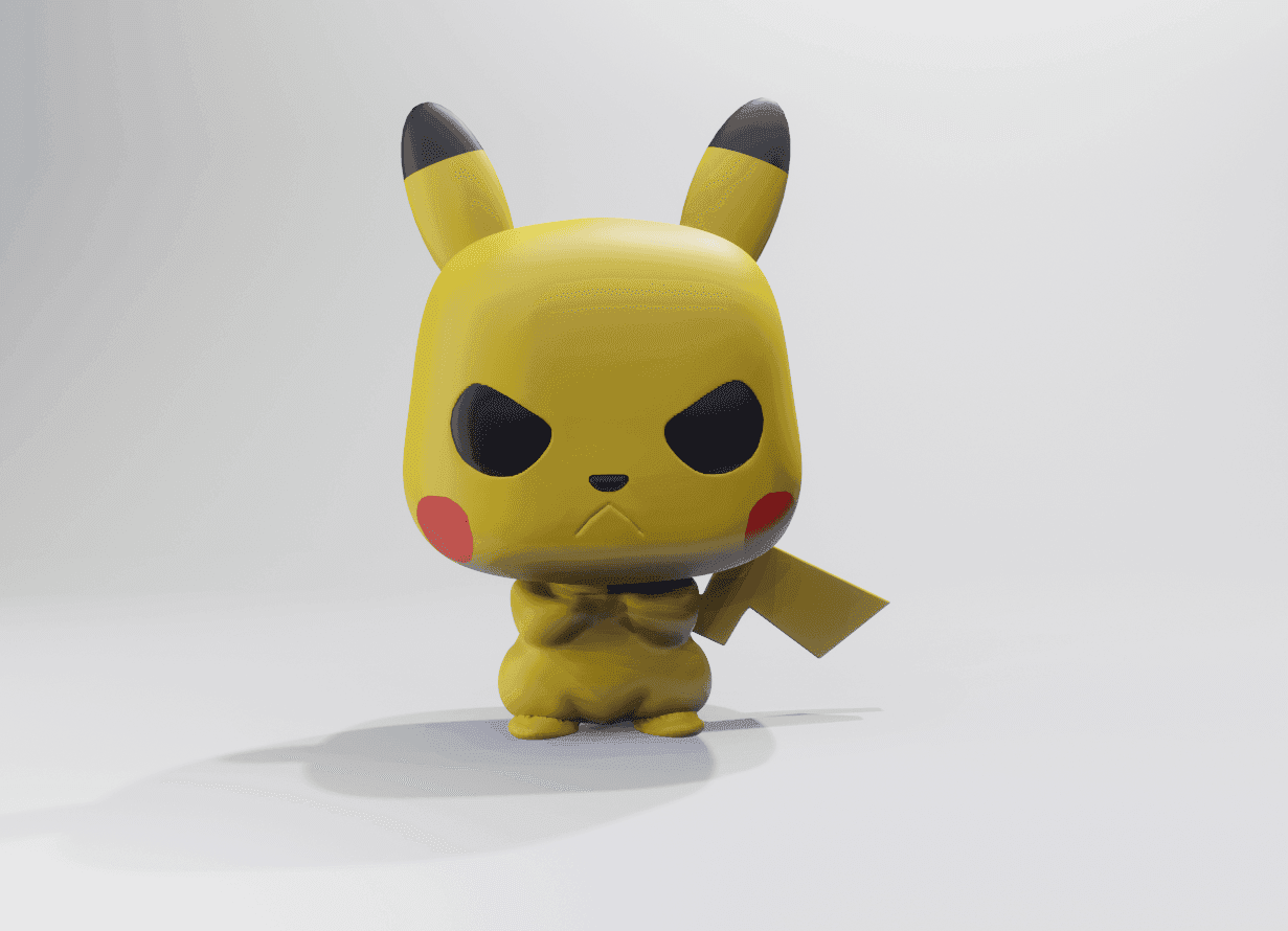 Mesh Mayhem's Free Grumpy Pikachu 3d model