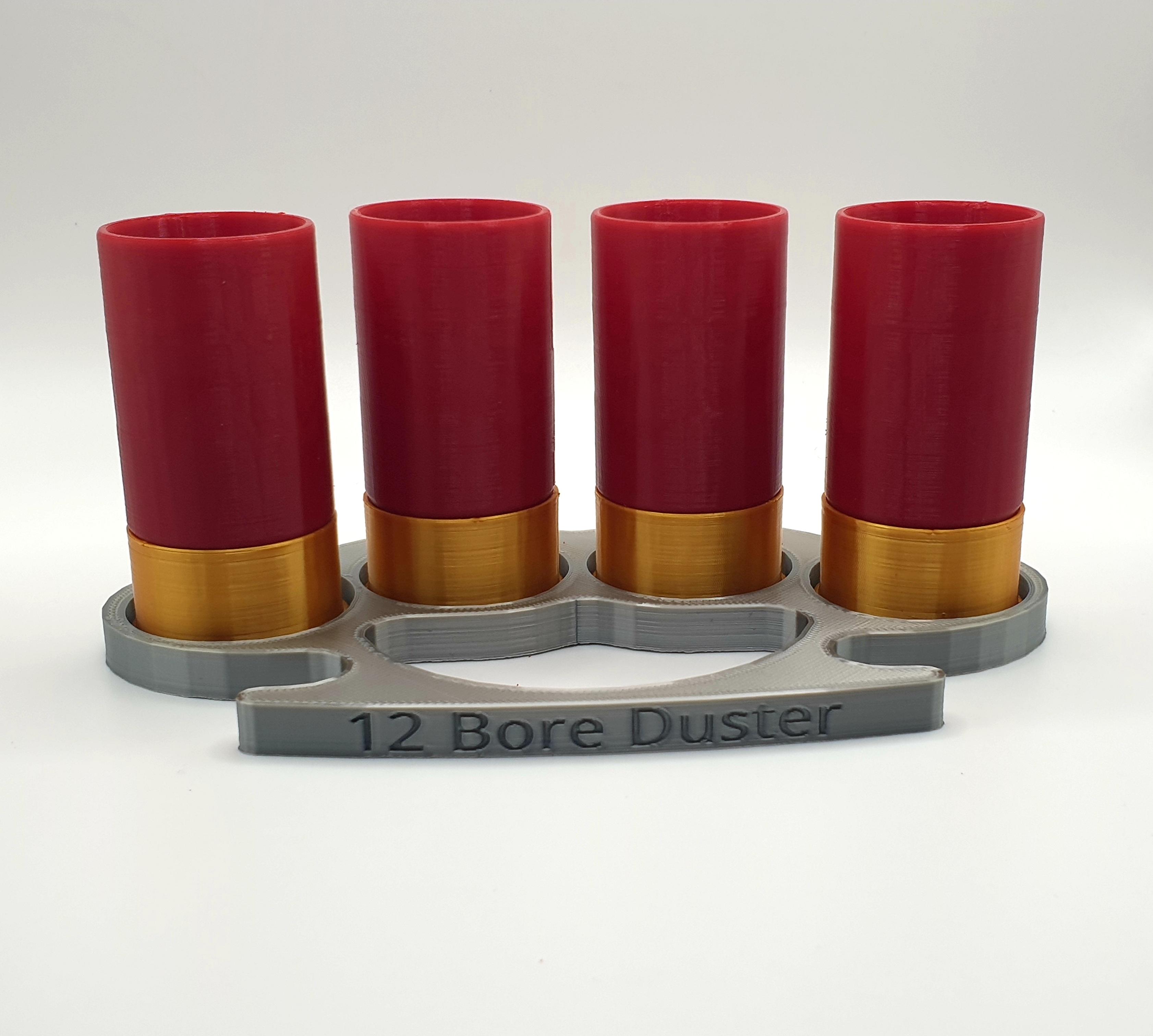 12 BORE SHOT GLASSES AND KNUCKLE DUSTER STAND 3d model